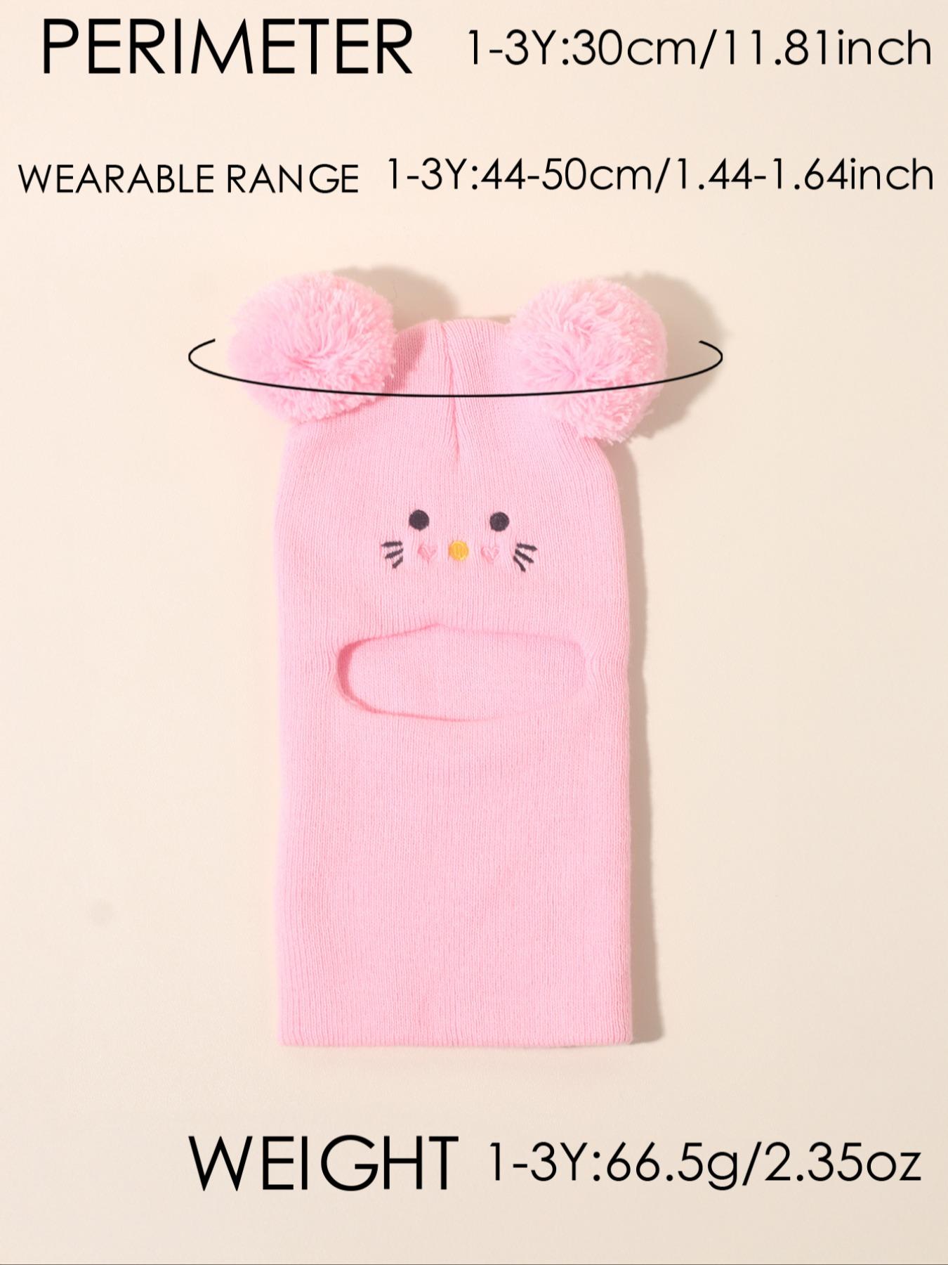 Cute Cat Embroidered Knit Hat for Babies & Toddlers, Warm Winter Beanie, Winter Skull Cap for Outdoor Use, Daily Commuting Essential, Moderate Fabric Thickness