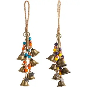 2 Pieces Witch Bells for Door Knob for Protection Decorative Door Bell Witch Wind Chimes for Boho Home Room Decor(Colorful)