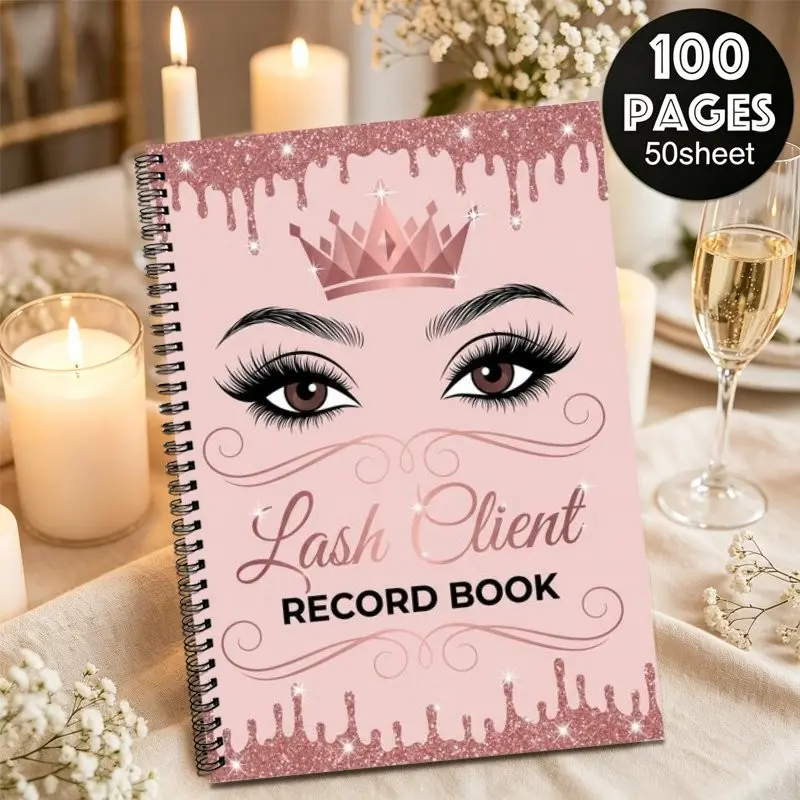 1PC A5 Salon Appointment Book, Client Record Tracker Tracking for Makeup Artist & Lash Tech, Beauty Salon Daily Schedule Notebook, Organizer for Eyelash Extension Services