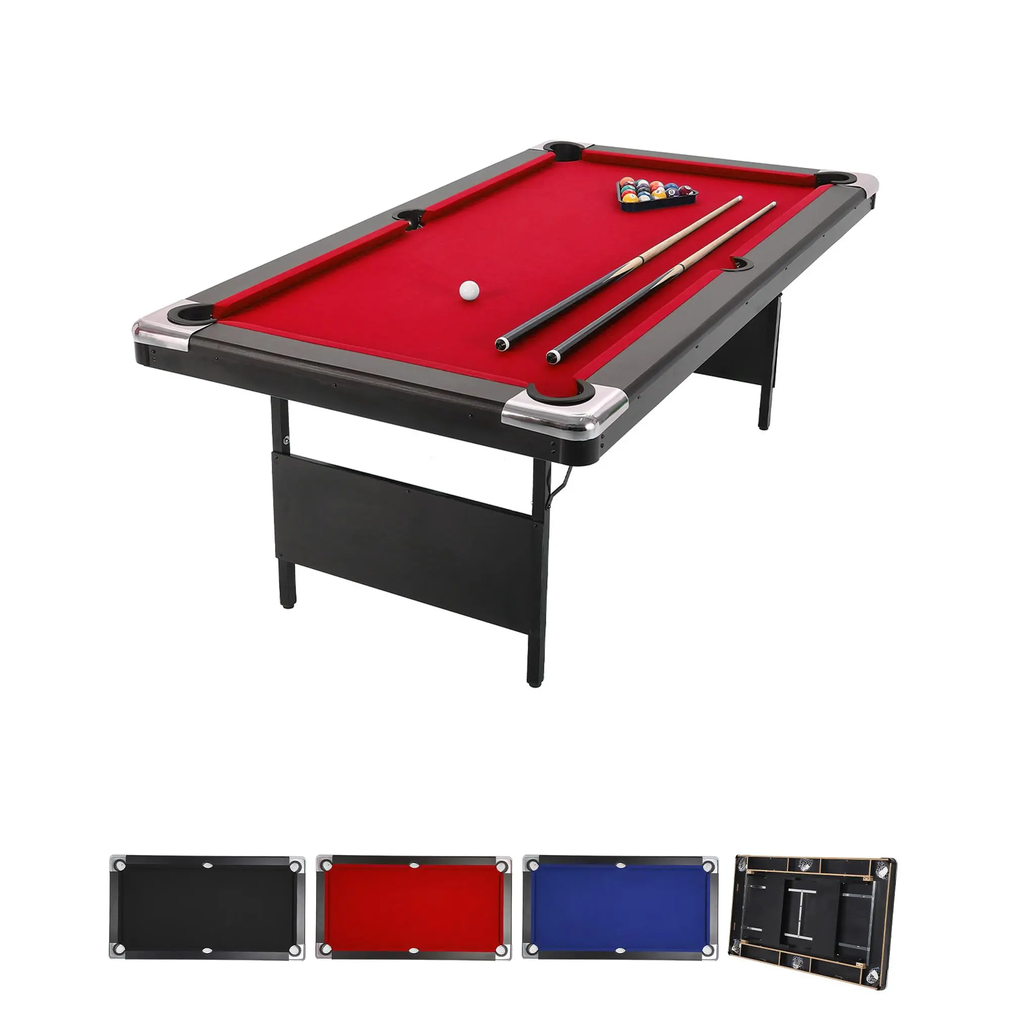 7FT Portable Folding Billiards Table - Space-Saving Design with Full Accessories for Home, Basement - Ideal for Sports Enthusiasts