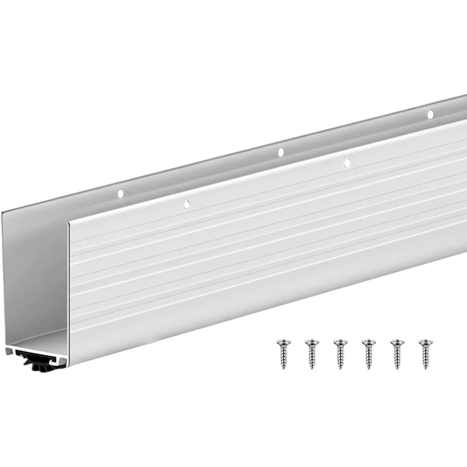 1 Pack U Shape Screw  Under Door Seal 36 Inch  and Rubber Door Threshold Extension with Draft Stopper for  Prevents Hot and Cold Air, Dust and , Suitable for /4 Inch