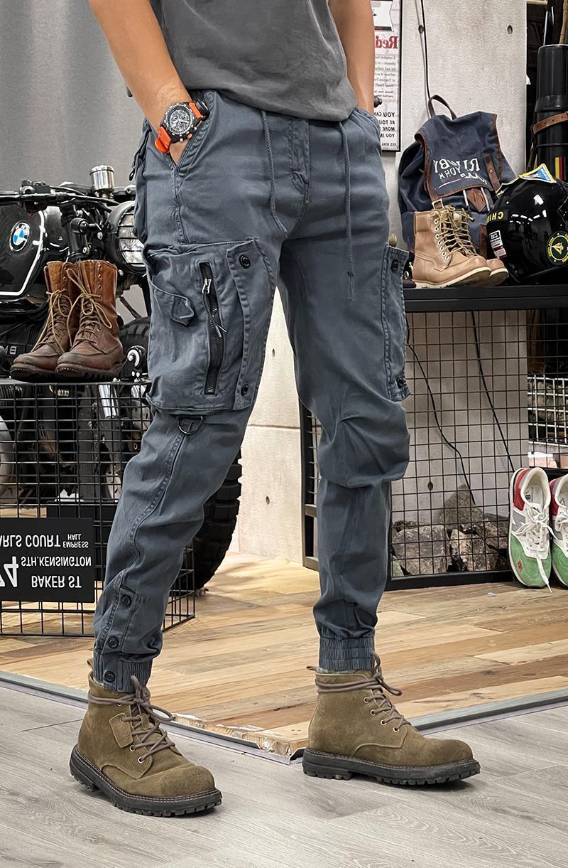 Spring and Autumn American workwear pants for men, straight leg functional outdoor tactical casual pants for men, leg tied pants for men Spring and Autumn American workwear pants for men, straight leg functional outdoor tactical casual pants for men, leg tied pants for men