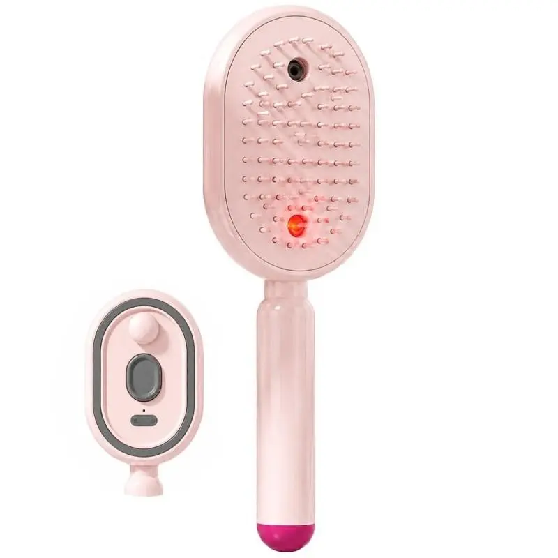New Electric Mist Cushion Massage Comb, 5-In-1 Extendable Steam Hair Brush, Rechargeable, Anti-Static, Smooths Hair