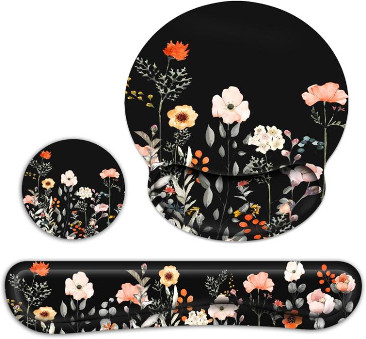 3Pcs/Set Mouse Pad with Wrist Rest and Keyboard Wrist Rest,Wrist Rest for Computer Keyboard Memory Foam Pain Relief with Non Slip Rubber Base for Office,Gaming,Computer,Laptop,Hand Tools Kits