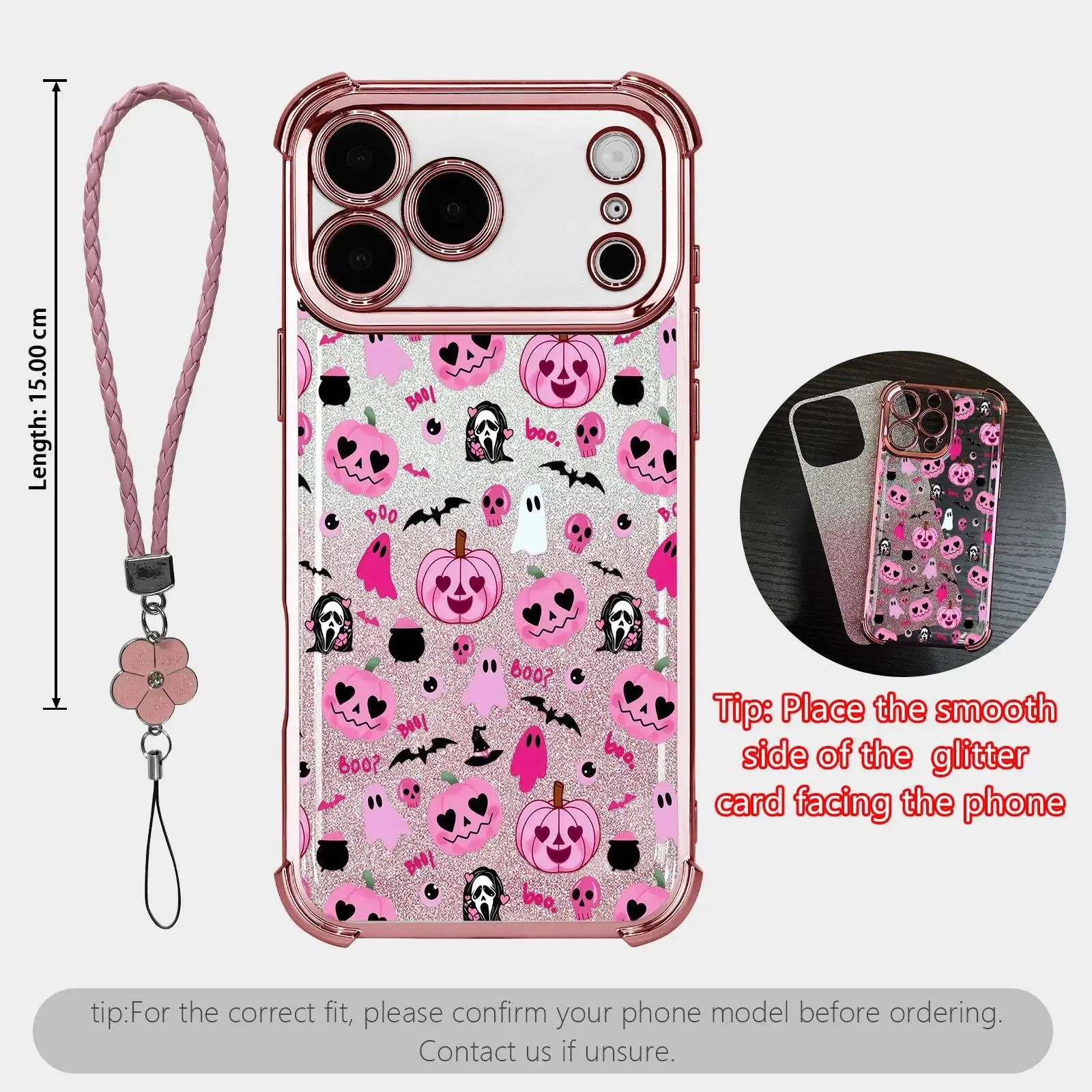 Cute Halloween Pumpkin Ghost Phone Case for iPhone17 Pro Max Air, 16 Plus, 15, 14, 13, 12, 11 and Samsung Galaxy S26, S25, S24, S23, S22, Clear Soft Silicone Cover, 4 Corner Drop Protection, Non-Yellowing Shockproof, Gift for Her, Durable Bay