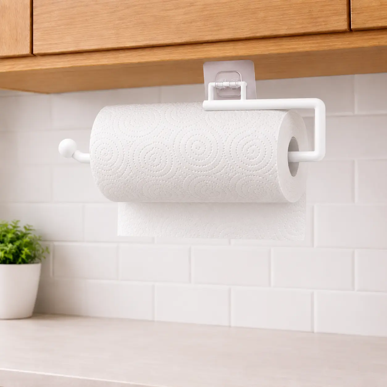 Modern Self-Adhesive Paper Holder, No-Drill Wall-Mounted Under-Cabinet Rack for Kitchen Rolls, Box Pack Included, Suction Cup Installation for Kitchen & Bathroom, Holds Plastic Wrap & More Instant Hot Water Heater Shower Set dimmable color mode