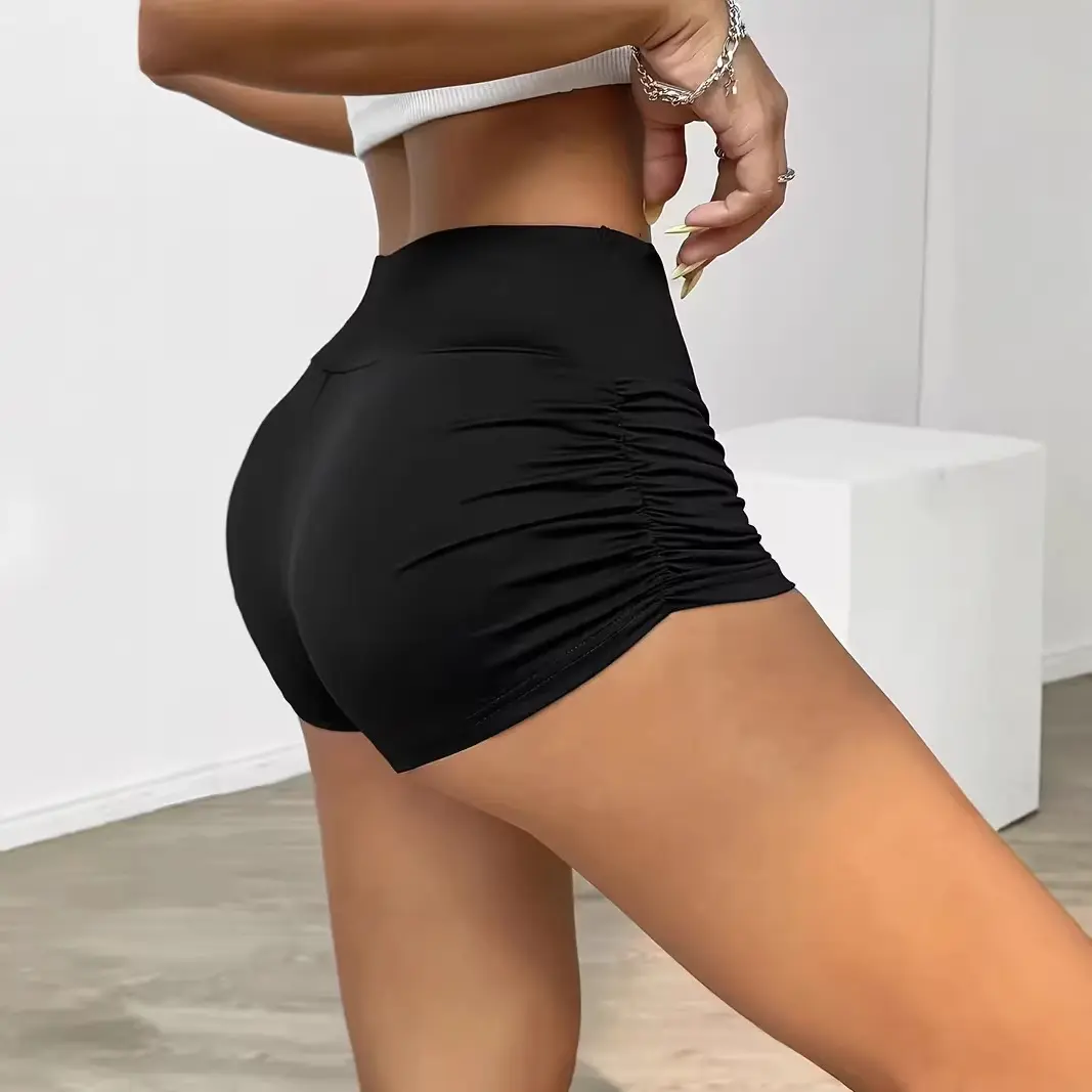 High Waist Compression Yoga Shorts for Women, High Stretch Tight Workout Shorts Tummy Control & Butt Lifting