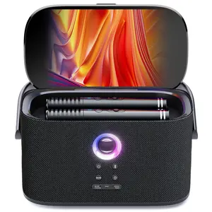Ikarao Shell S2 Portable Karaoke Machine for Adults – Built-in Screen and Lyrics Display, 2 Self-Charging Wireless Microphones, Karaoke App, 140W Speaker, TV Connectivity for Home, Party, Birthday, Outdoor, or Camping