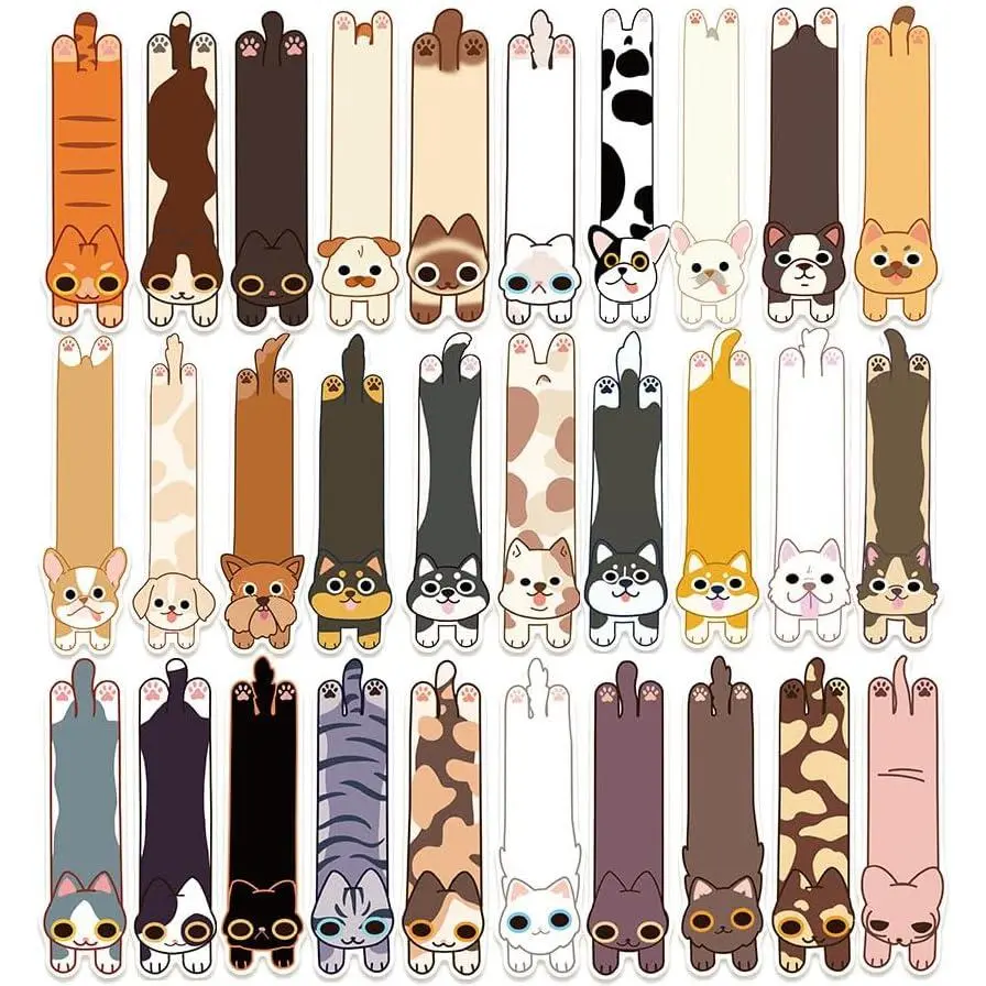 30 count   Bookmarks Cute Cats Dogs Theme Paper Bookmarks for Adult Cats Dogs Book Markers for Students Teachers School  Office Reading Book Lovers,30 Styles