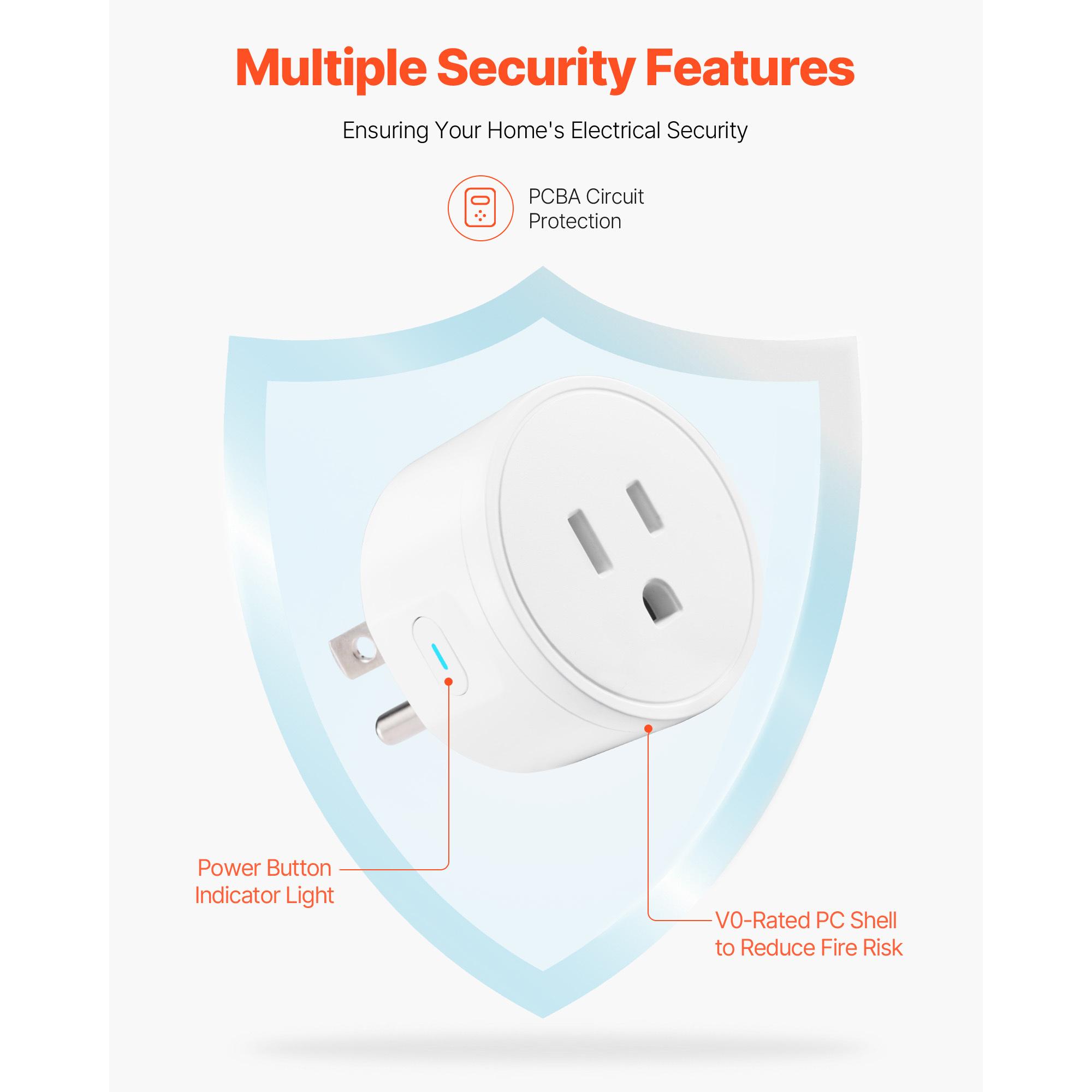 VEVOR Smart Socket Works with Alexa and Google Home 4 Pack White Smart Socket