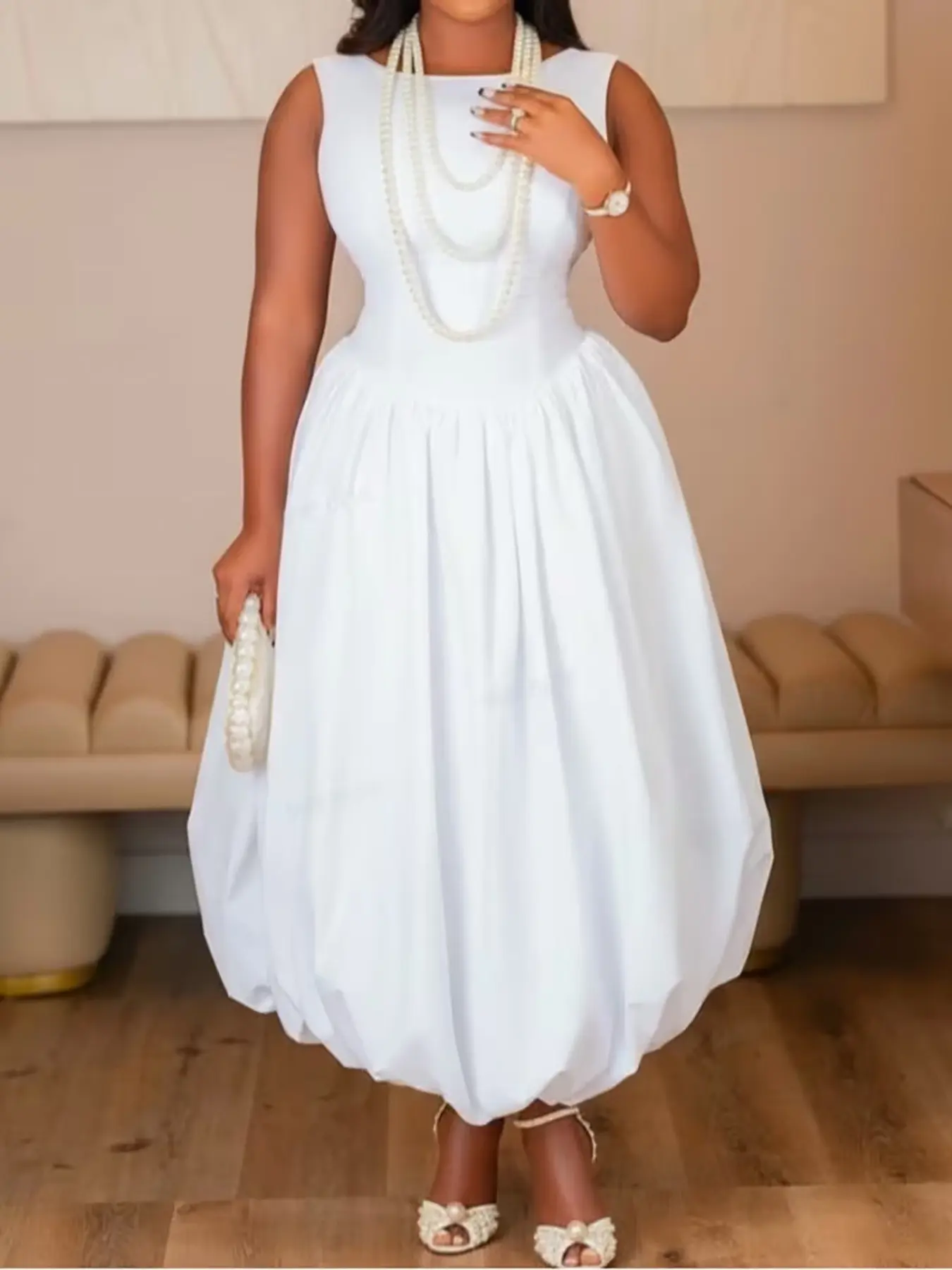 Women's New Slim-Fit Casual Dress, Comfortable Backless Sleeveless Design, Perfect for Daily Wear, No Necklace Included, Elegance, Backless Beach Party, Casual Fitted Dress