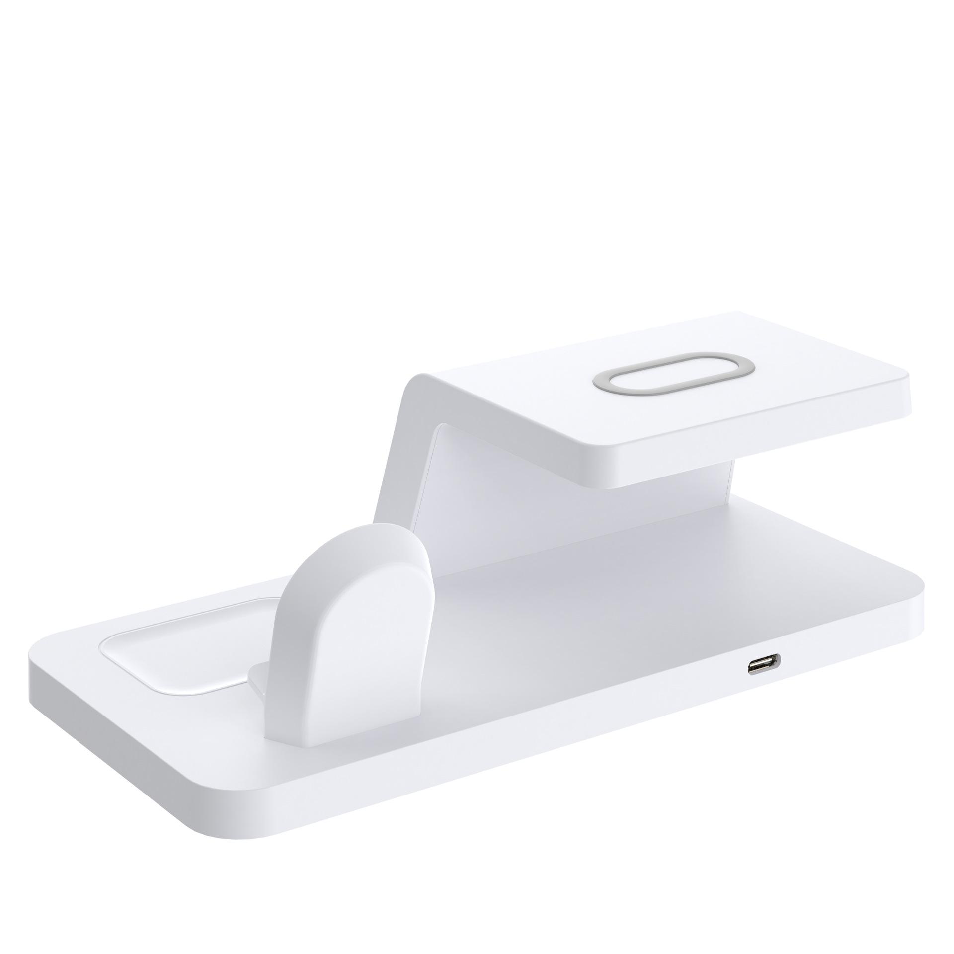 New private model mobile phone wireless charger, multifunctional fast charging 15W, clock, alarm clock, watch, earphone wireless charging