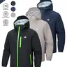 【Black Friday】Men’s Lightweight Hooded Sports Jacket, Long-Sleeve Full-Zip Waterproof and Windproof Outerwear with Pockets for Hiking, Cycling, and Camping