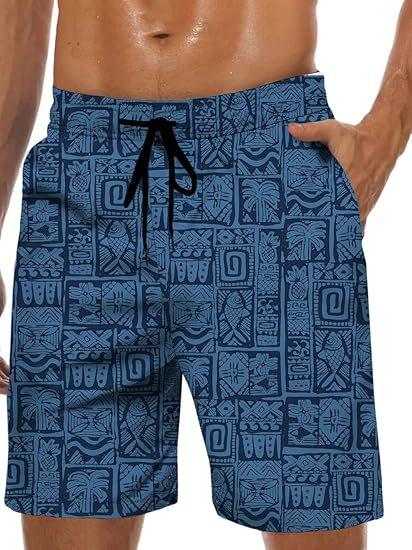 Vintage Plant Pattern Beach Shorts Men Coconut Tree 3D Printed Swim Trunks Summer Hawaiian Shorts Loose Board Shorts