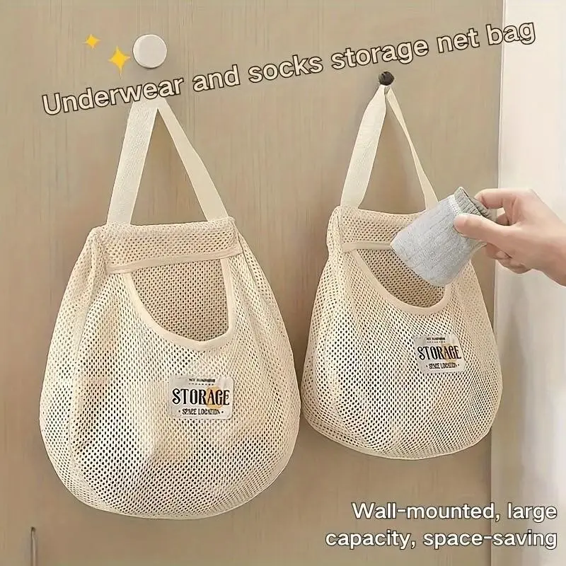 2-Piece Wall-Mounted Sock and Underwear Organizer, Large Capacity Durable Fabric, Space-Saving, Essential for Dorm Room Closet, Clothing Storage Organizer