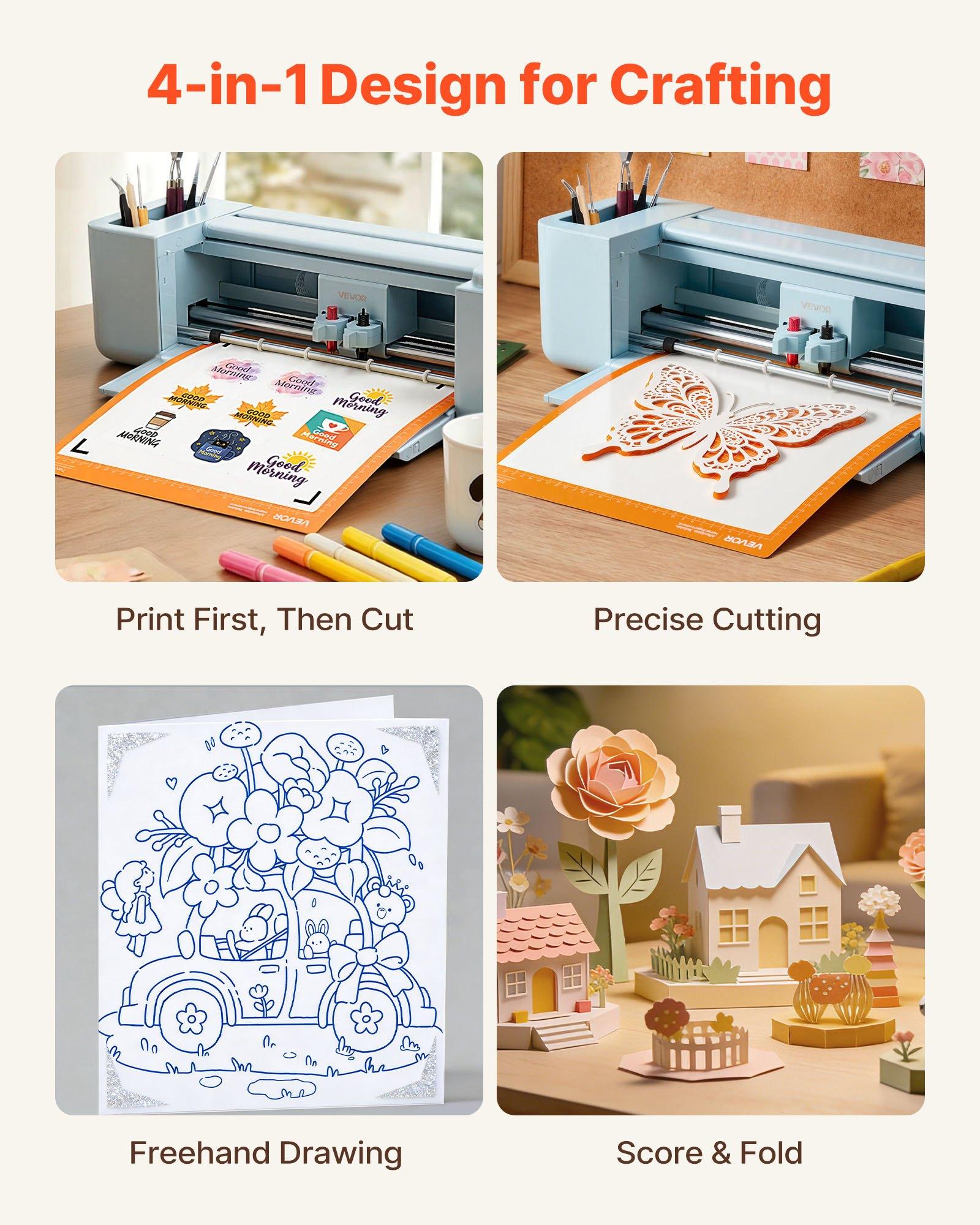 【FathersDayGift】 VEVOR Vinyl Cutting Machine, 12 in, Button and Screen Controlled Vinyl Cutter with Materials and Tool Kit, 5000+ Built-in Design Resources, Compatible with Mac, Windows, Android and iOS, for Crafts 【FathersDayGift】 VEVOR Vinyl Cutting Machine, 12 in, Button and Screen Controlled Vinyl Cutter with Materials and Tool Kit, 5000+ Built-in Design Resources, Compatible with Mac, Windows, Android and iOS, for Crafts