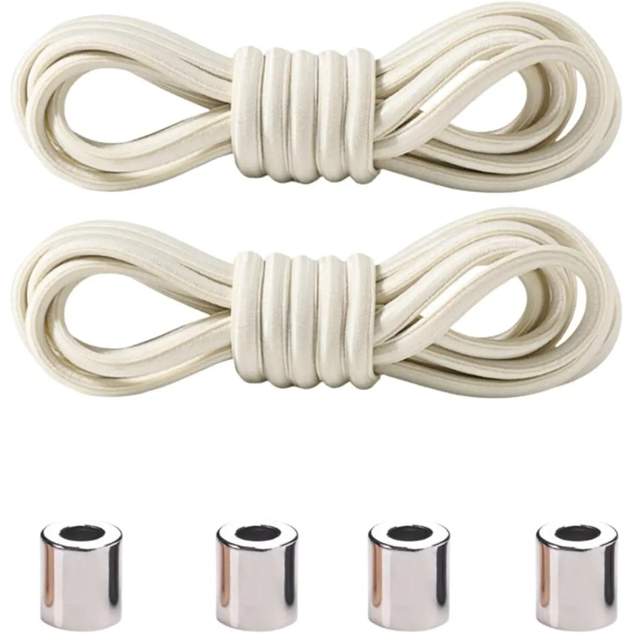 2 Pairs No Tie Elastic Shoe Laces for  & Adults, Round Stretchy Laces for Sneakers,13 Colors 39-55" Length