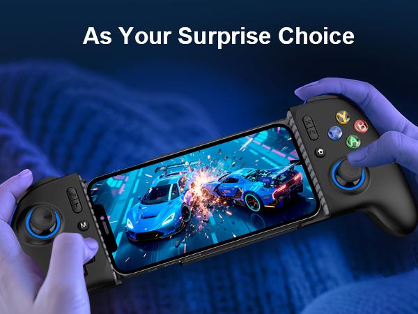 BEBONCOOL for iPhone Game Controller – Compatible with iPhone 16/15 & Android, Mobile Gaming Controller with Hall Triggers/Joysticks, Wireless Phone Controller for Xbox Game Pass, Steam Link & More, Black