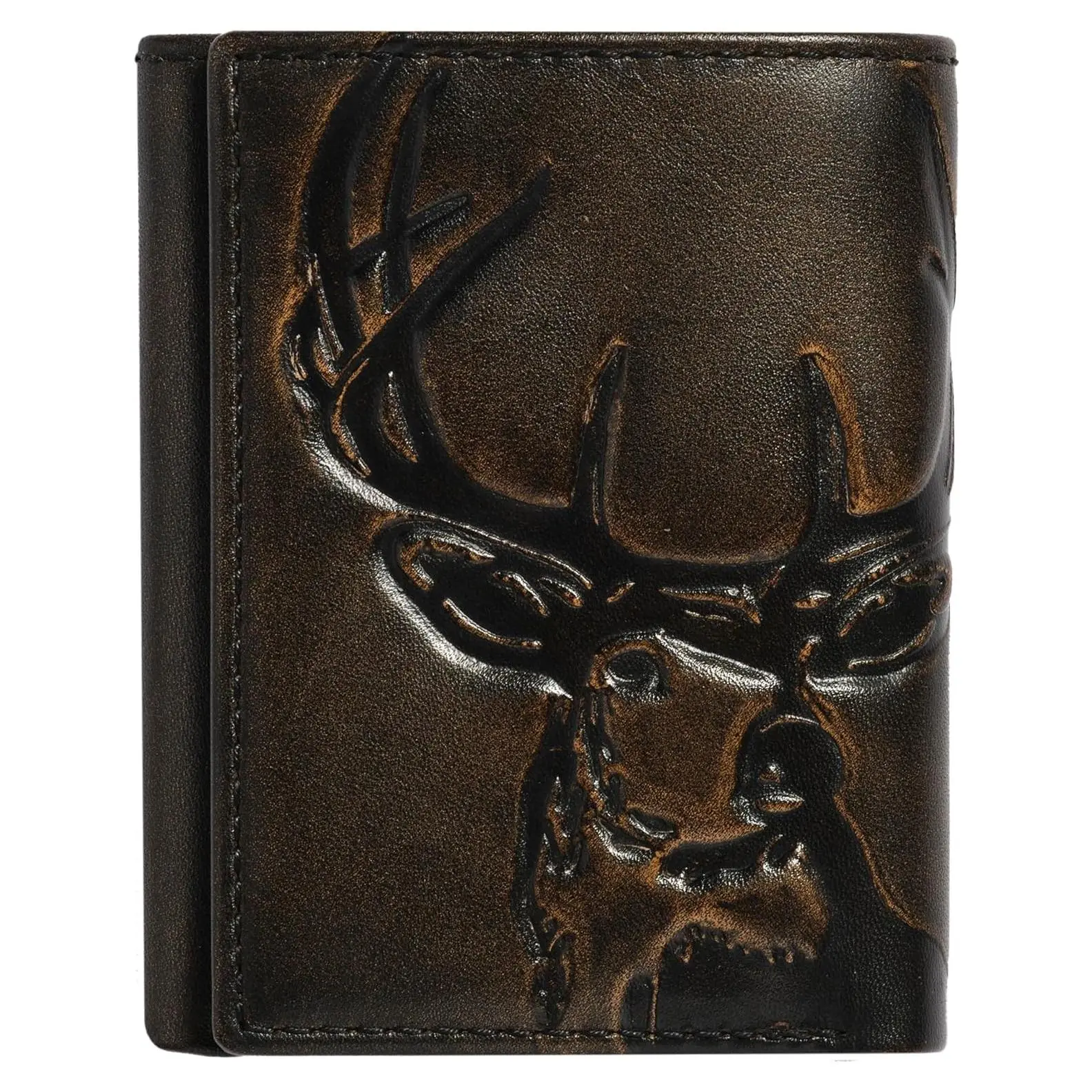 Deer Men's Trifold Wallet, Camo Lining, Hunting WalletGift