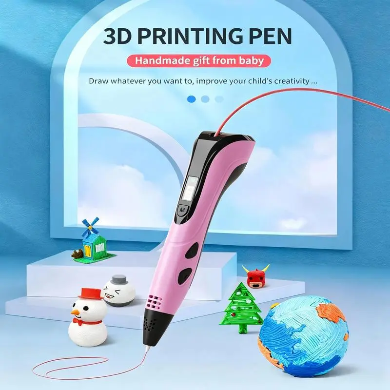 3D printing pen set, children's toy. 8-piece set. Includes 3D printing pen, type-c charging cable, charging head, base, drawing book, finger covers and 36 meters of PLA filament. Creative DIY children's gift. New Year gift, birthday gift, DIY gift.