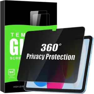 360° Privacy Screen Protector for iPad A16 11th /10th Generation 10.9" (2025/2022) - Tempered Glass, Anti-Spy Private Filter, Bubble-Free, Face ID & Apple Pencil Compatible