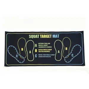31.5x13.8 inch Squat Guide Mat with Foot Position, Home Fitness Squat Mat for Correct Posture and Joint Protection, Portable Diatomaceous Earth Exercise Mat with Resistance Band for Full Body Workouts