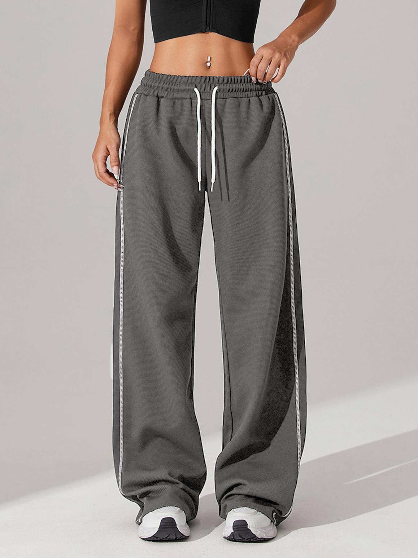 Women's Side Striped Sports Pants, Casual Comfy Breathable Trousers for Outdoor Running, Ladies Sportswear for All Seasons, Athleisure Pants