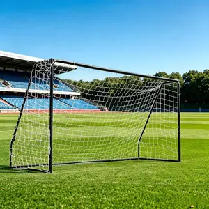 12 x 6ft Steel Competition Soccer Goal, Portable Backyard Soccer Goal with Net & Ground Stakes, Heavy-Duty Steel Frame, Tool-Free Quick Assembly Outdoor Soccer Goal for Backyard, School Training, Youth & Adult Daily Practice and Casual Matches