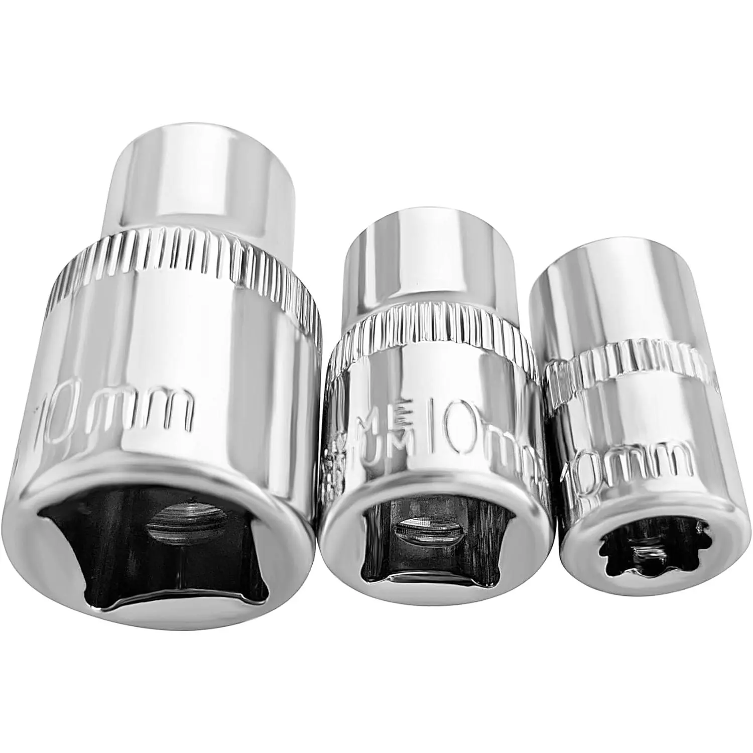 10mm Socket Replacment 3 Size Pack 1/4 3/8 and 1/2 Inch Drive  in  Kit 3x Socket Set 1/2" 3/8" 1/4" 10 Milimeter 6-Point