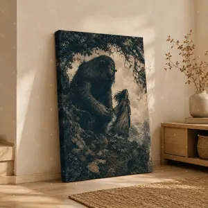 Vintage Fantasy Creature and Woman Vertical Canvas Wall Art, Dark  Style Poster, Home Decor for Living Room Bedroom Game Room, Available as Unframed Canvas Poster or Framed Canvas Wrap