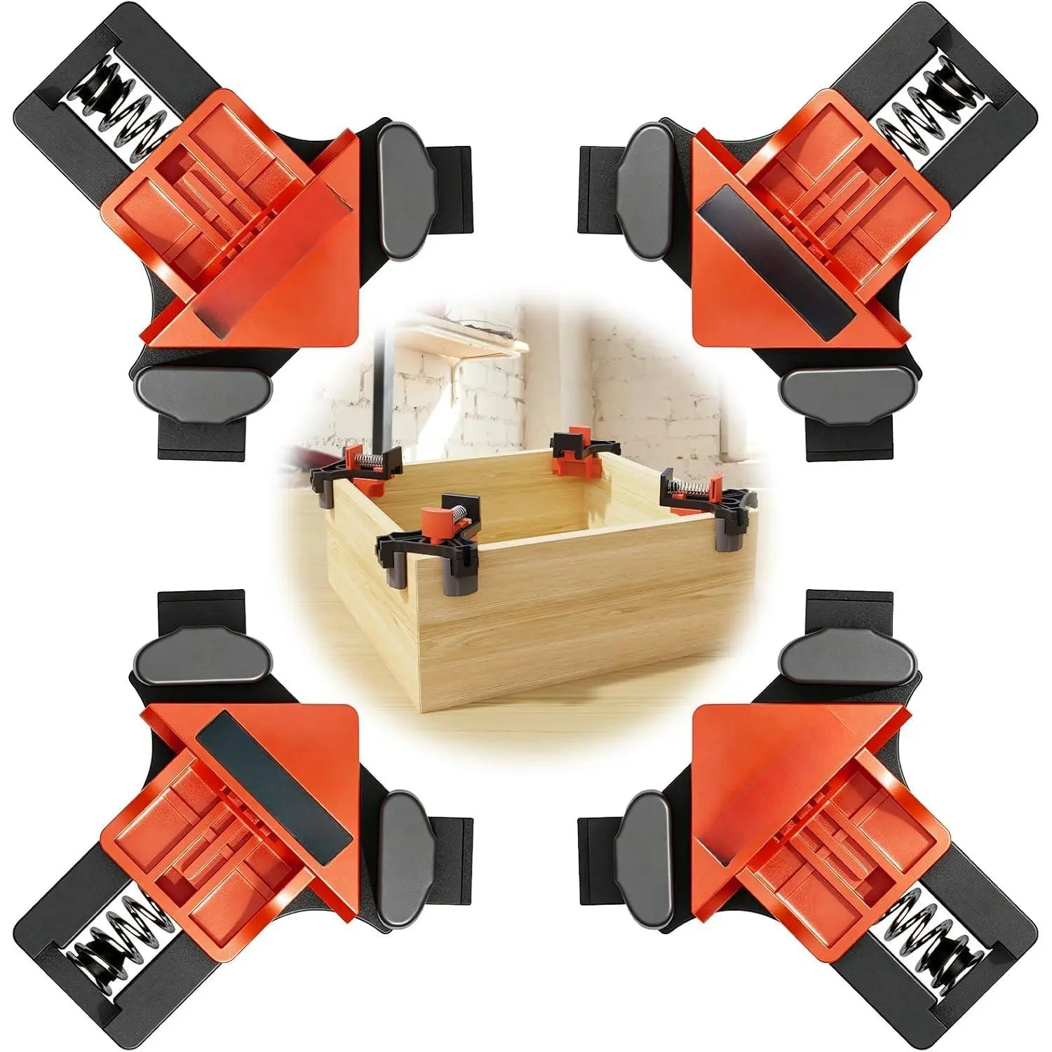 90  Corner Clamp Set, 4 count Adjustable Clamps for Woodworking