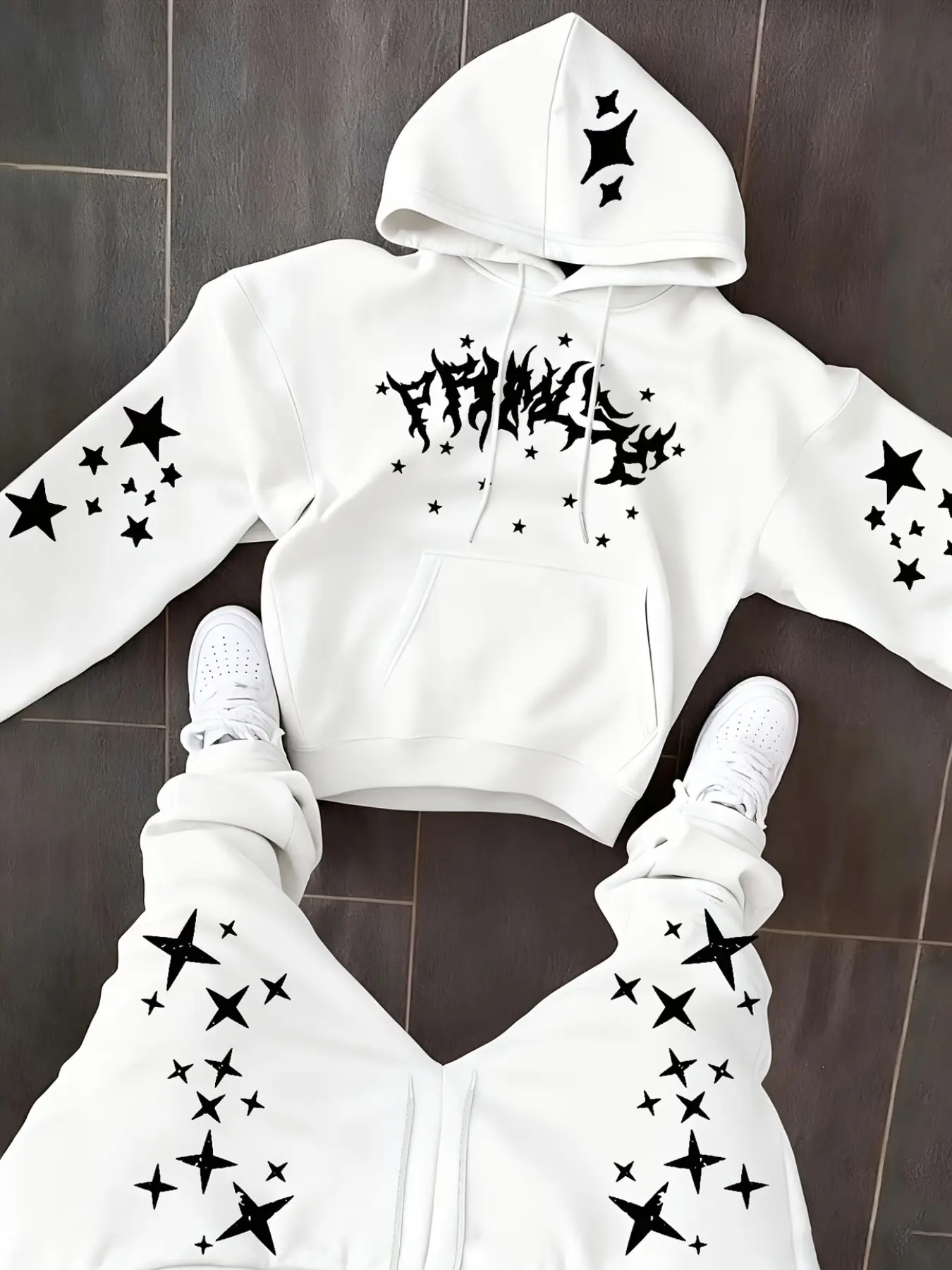 Men's Fashion Hooded Sweatshirt, Creative Star Pattern Print, Comfortable Versatile Fabric, Essential Fall & Winter Wear