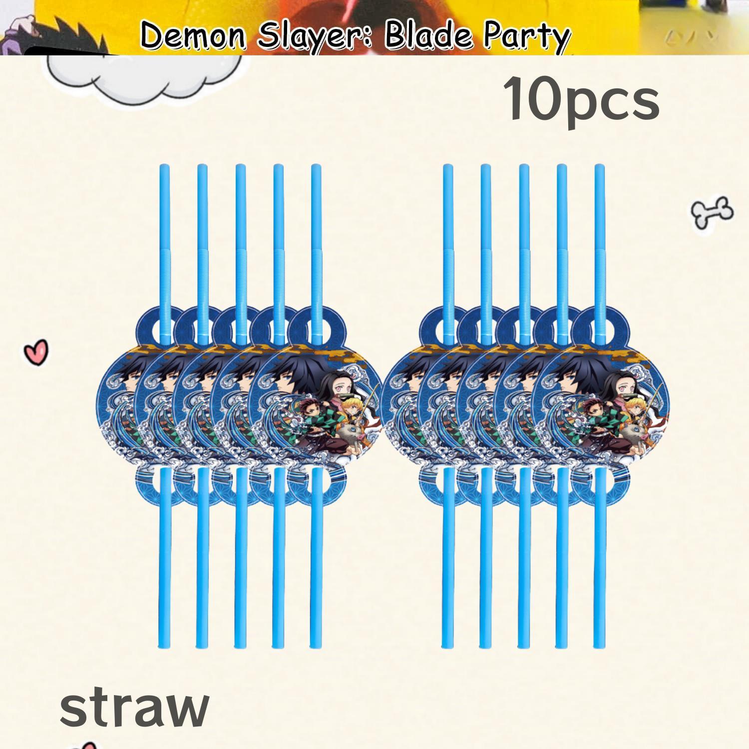 Demon Slayer Birthday Party Decor Kimetsu No Yaiba Tableware Tablecloth Plate Cup Balloon Baby Shower Kids Favors Party Supplies