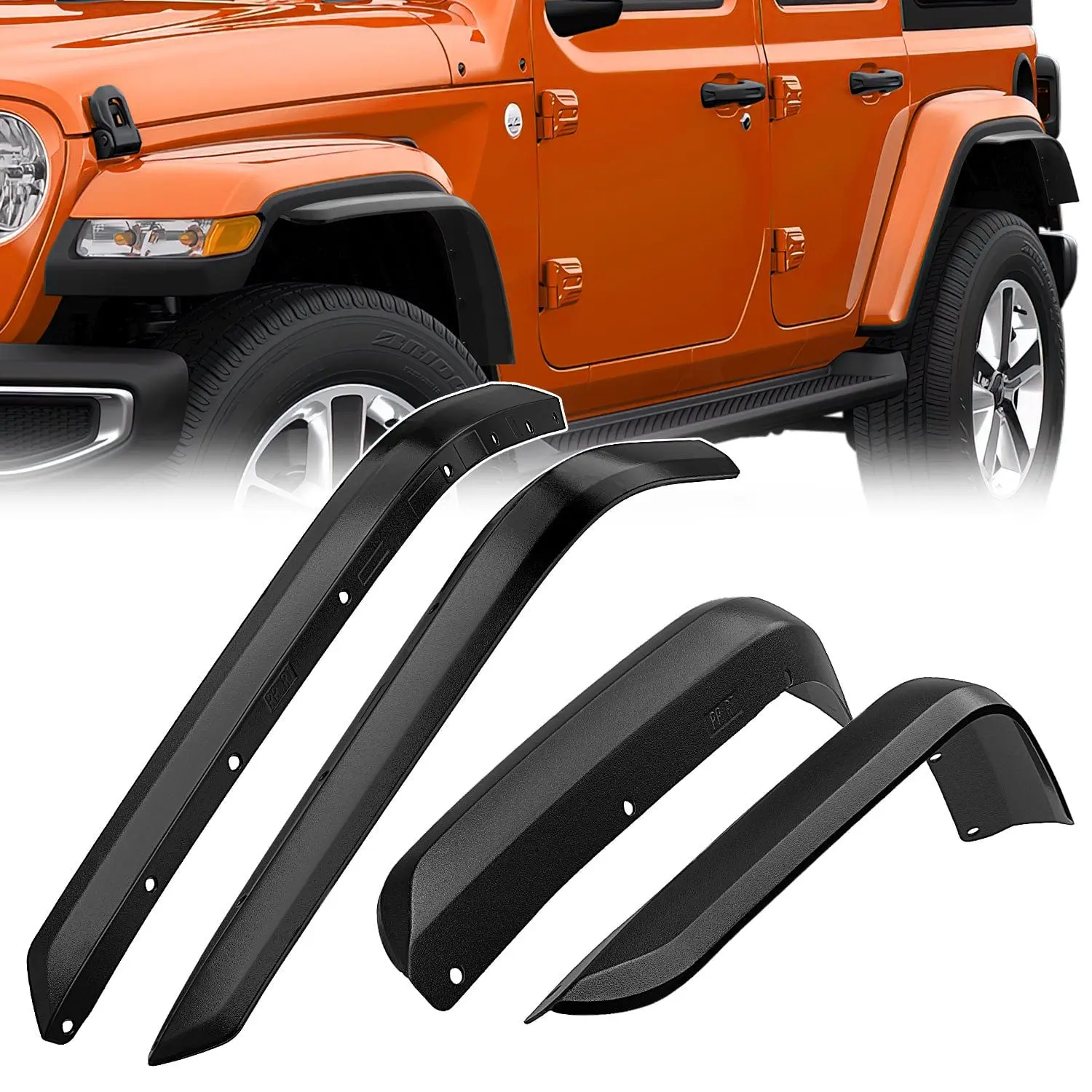 Nilight ABS Fender Flares Extensions Set - Effortless Installation, 2 Front Driver Fender Flares, Off-Road Larger Tire Style, Compatible with 2018-2024 Wrangler JL/JLU Unlimited 2/4 Doors (Low Wheel Arches Only)