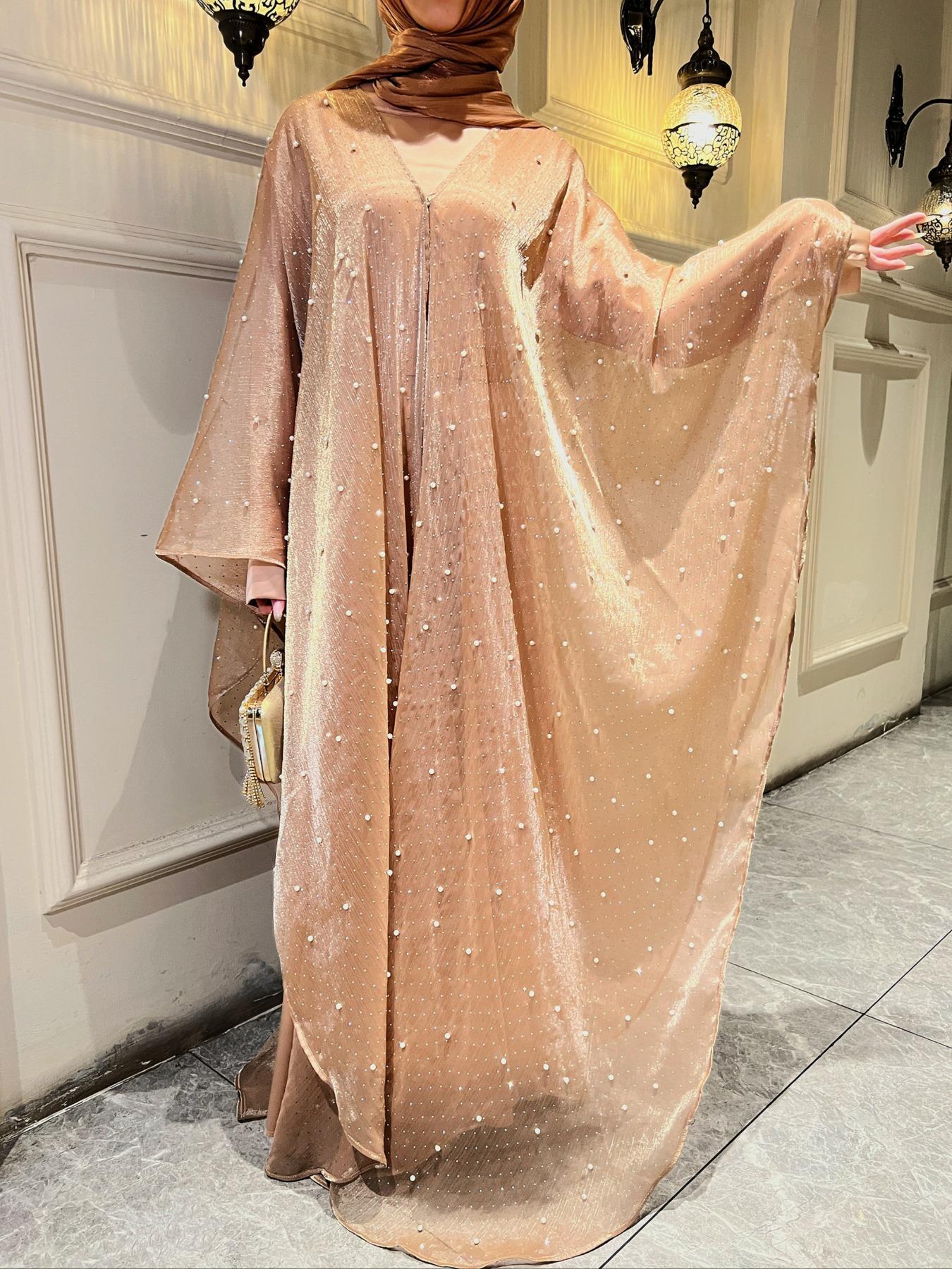 Women's Abaya & Dress Set, Abaya Hijab Set, Modest Fashion Casual Two-piece Outfits for Daily Outdoor Wear, Modesty Modern Women's Maxi Islamic Muslim Clothing for All Seasons, Modestfashion