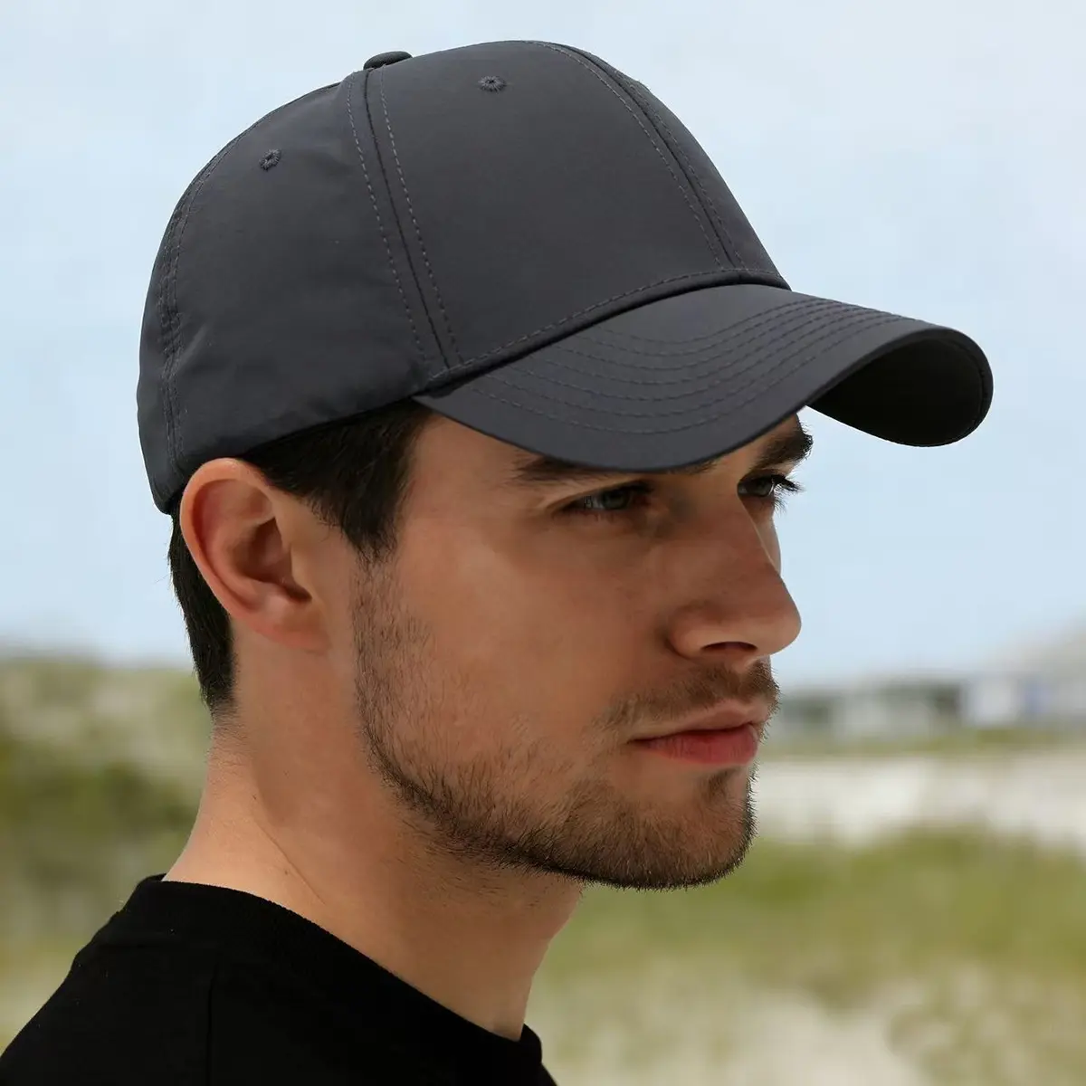 Minimalist Plain Nylon Baseball Cap for Men & Women - Waterproof, Quick-Dry, Adjustable Outdoor Hat, Water Resistant Visor, Beach Use, Sporty Chic, Influencers, All Seasons, Clean Girl & Normcore Aesthetic, One-Size-Fits-Most, TikTok Shop Back to School,