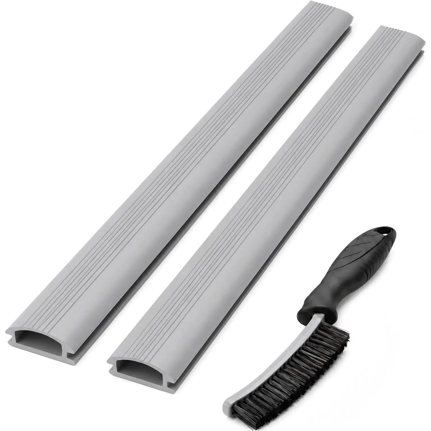 Women's 2-Pack Long Length Gray Vinyl Door Threshold Seal Replacement Insert, 36in 1-5/16in W x 3/8in H, Fits Adjustable Aluminum Thresholds, Weather Strips Door for Home Use, Door Insert