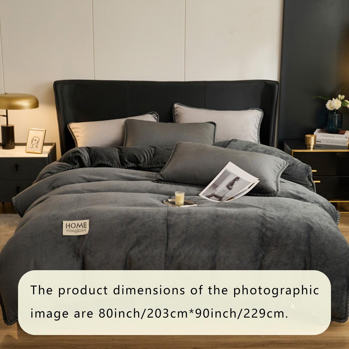 3-Piece Soft Milk Velvet Bedding Set, European Style Edges, Includes 1 Quilt Cover & 2 Pillowcases, Valentine Gift Idea, Soft Bedding Sets