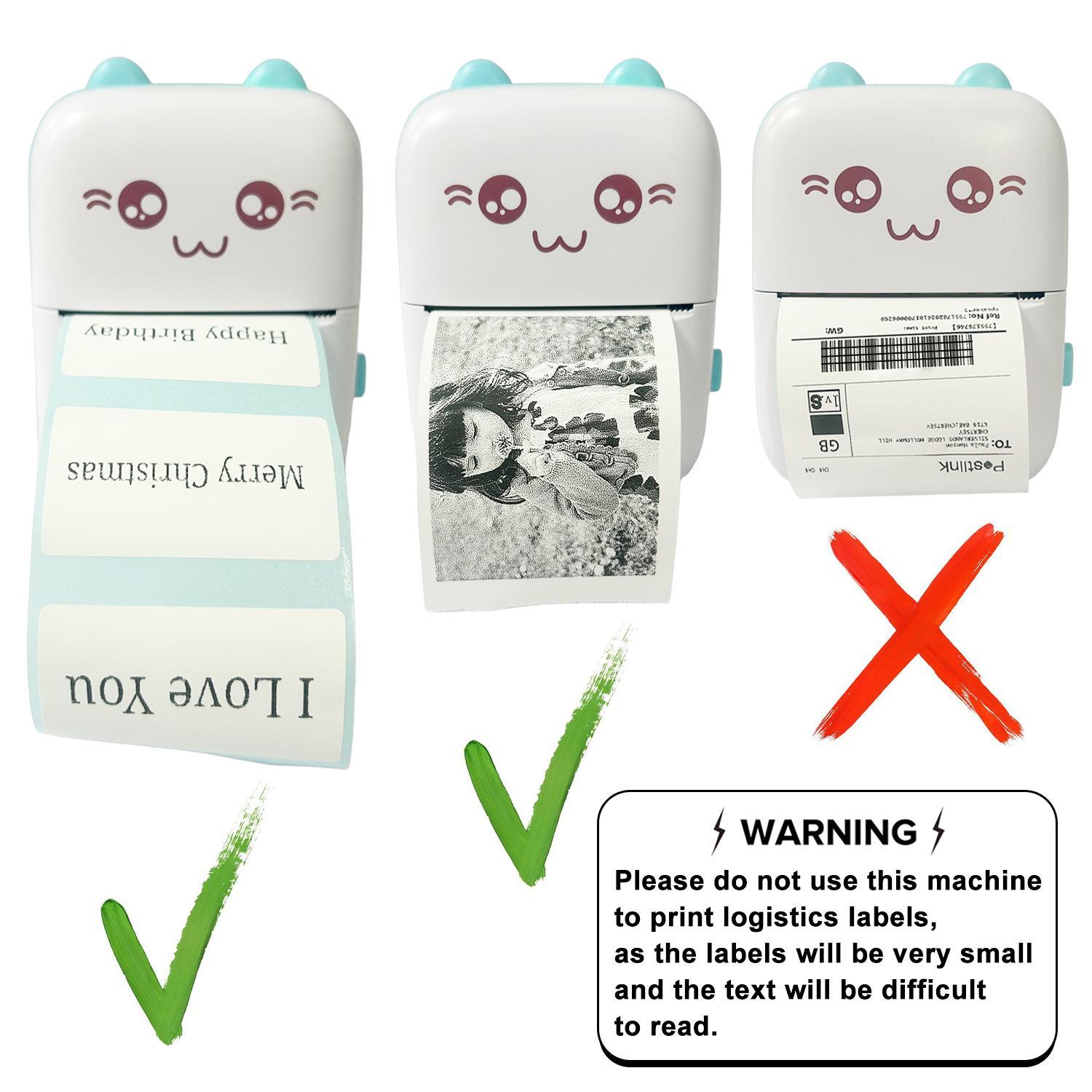 Ink-free Printing Mini Printer, Printing Machine, 1 Set Portable Thermal Printer with 5 Rolls Thermal Printing Paper & 5 Rolls Self-adhesive Printing Paper, Birthday Gifts #GLOBAL PICKS