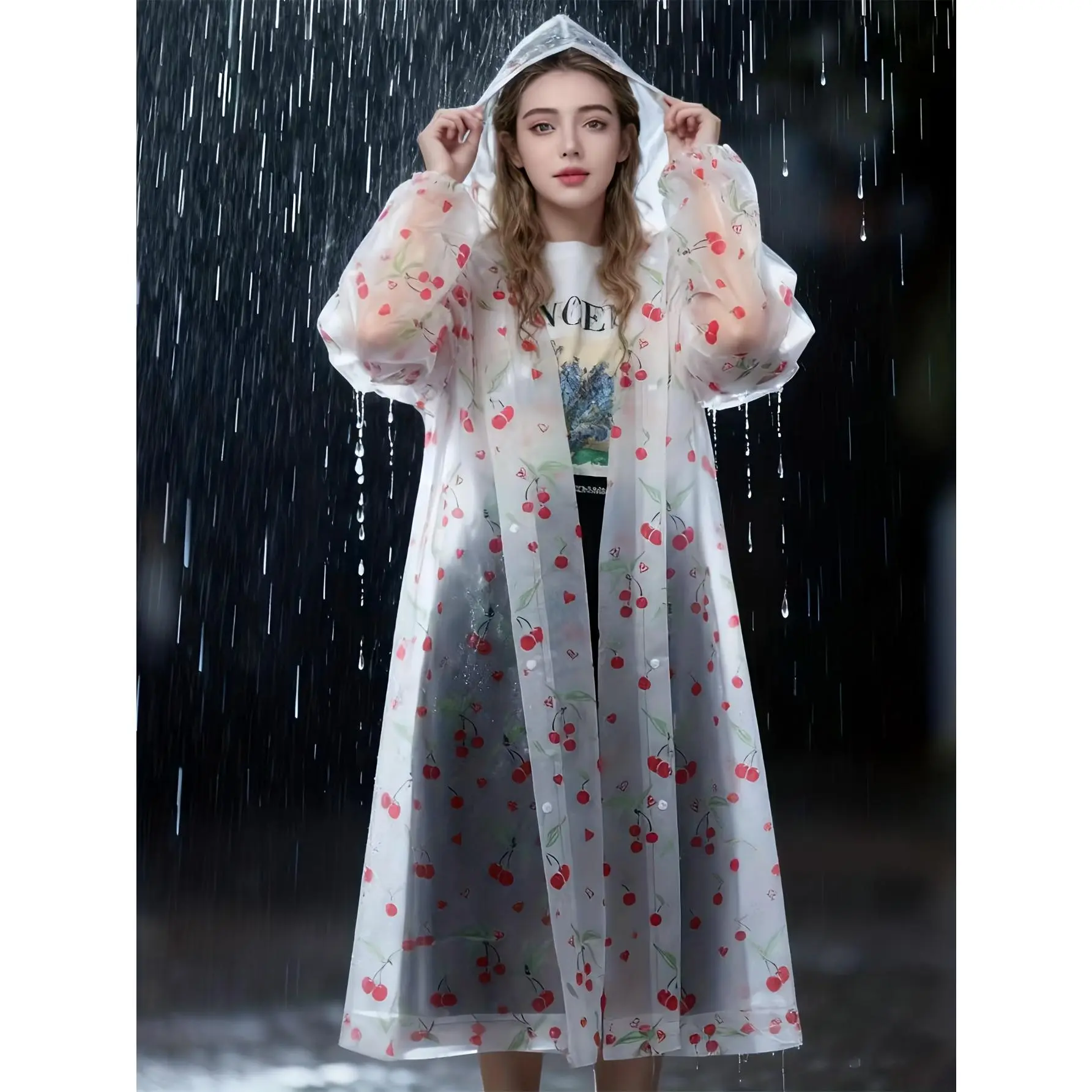 1pc Outdoor Leisure Sports Raincoat, Full Body One-piece Raincoat, Travel, Outdoor Cycling, Portable Raincoat, Drawstring, Hiking, Portable Adult Raincoat
