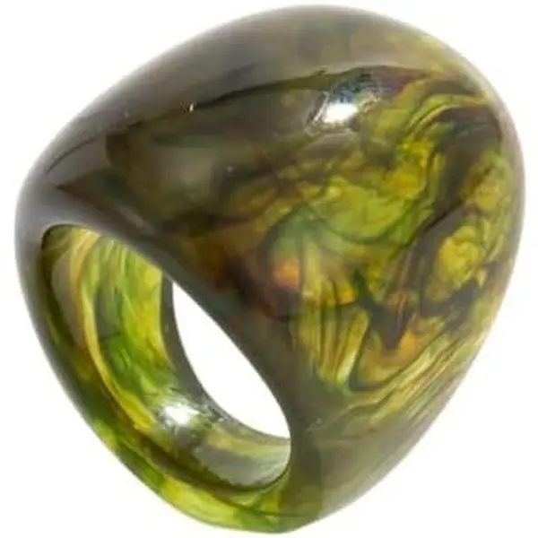 Women's Chunky Look Square Shape Acrylic Resin Statement Ring - Multi-Color Costume Jewelry Statement Pieces for Daily Wear, Party Use