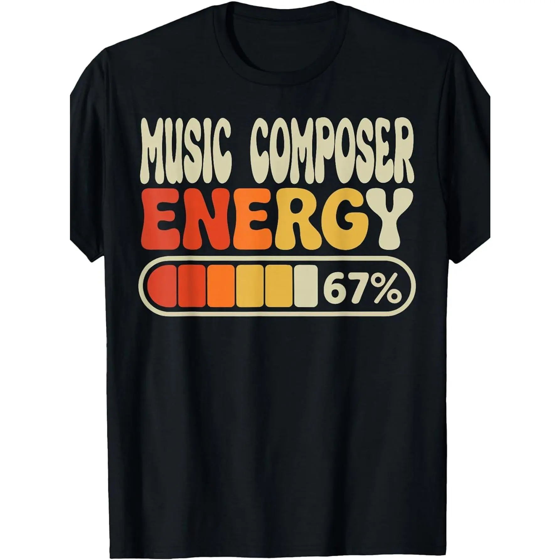 Retro Music Composer T-Shirt - 67% Percent Sign & Musical Note, Soft Loose Fit Round Neck Casual Shirt Suitable for Musicians, Composers, Music Lovers, Machine Washable Composer Gift Apparel