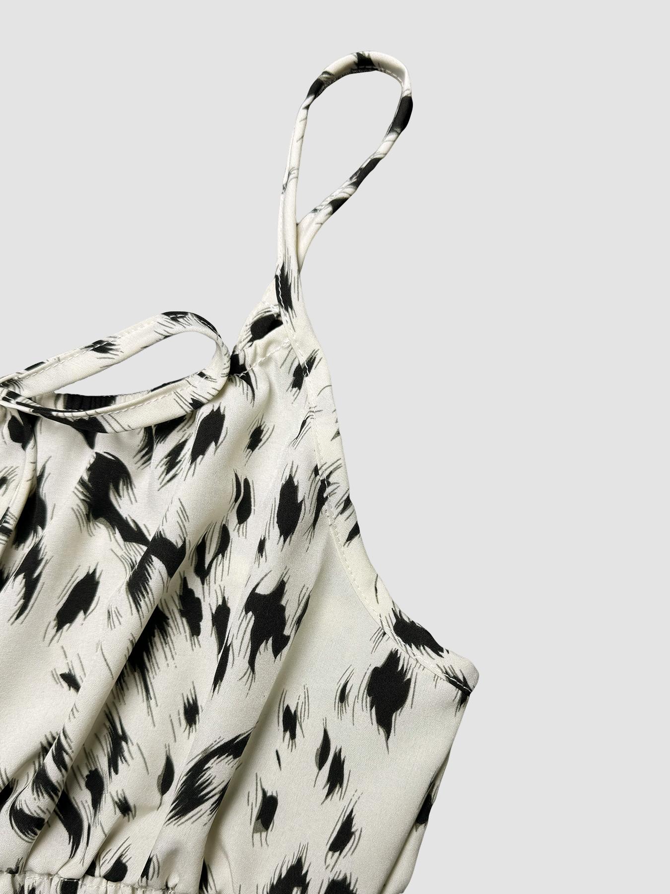 Women’s Fashion Floral Print Mini Dress with Adjustable Thin Straps, Stylish Summer for Casual Events