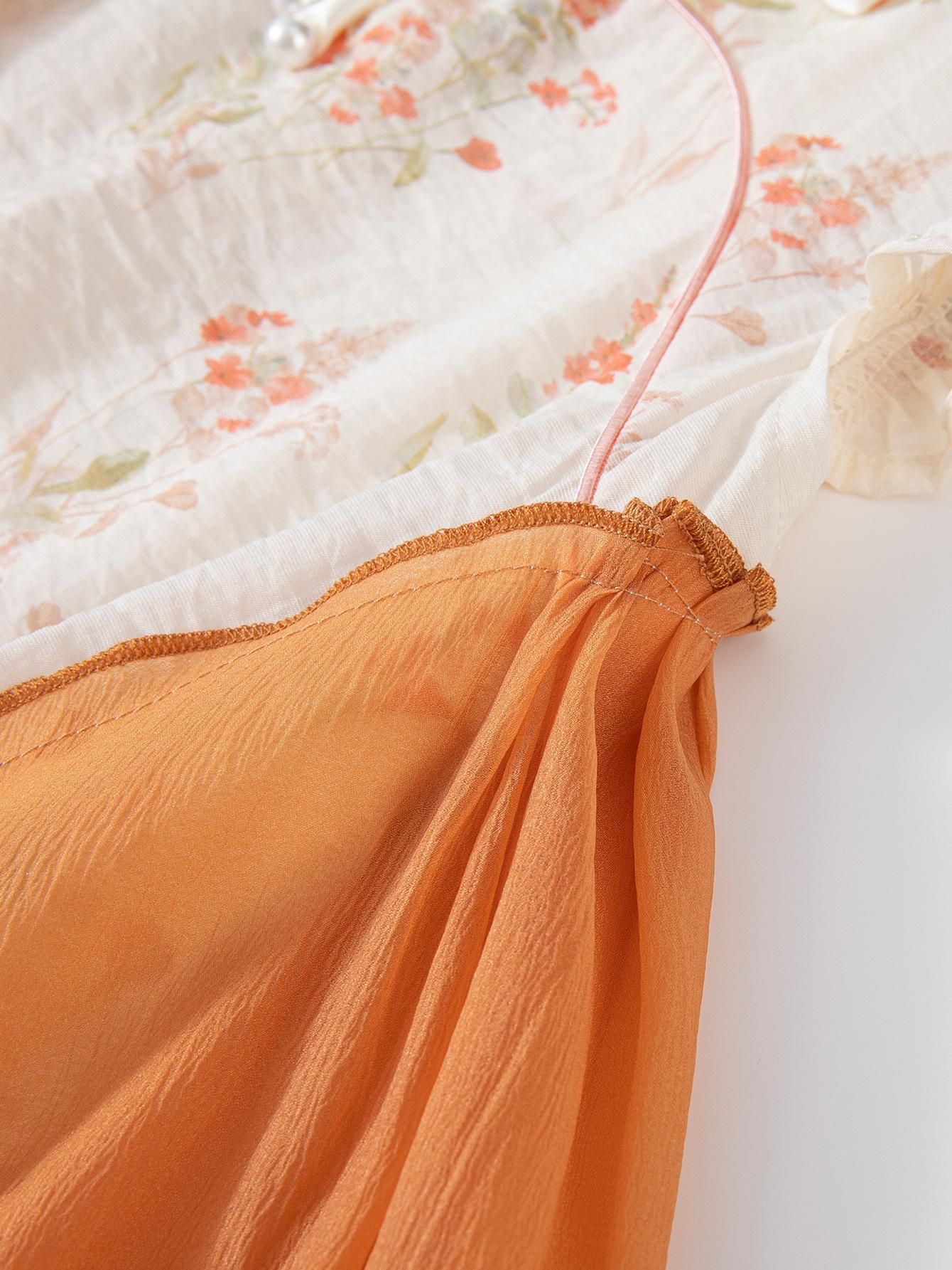 NewNew Cheongsam Dress for Girls Chinese Style Sleeveless Vest with Delicate Flutter Sleeves & Traditional Knot Buttons Ideal for Outdoor Events Festival Shows