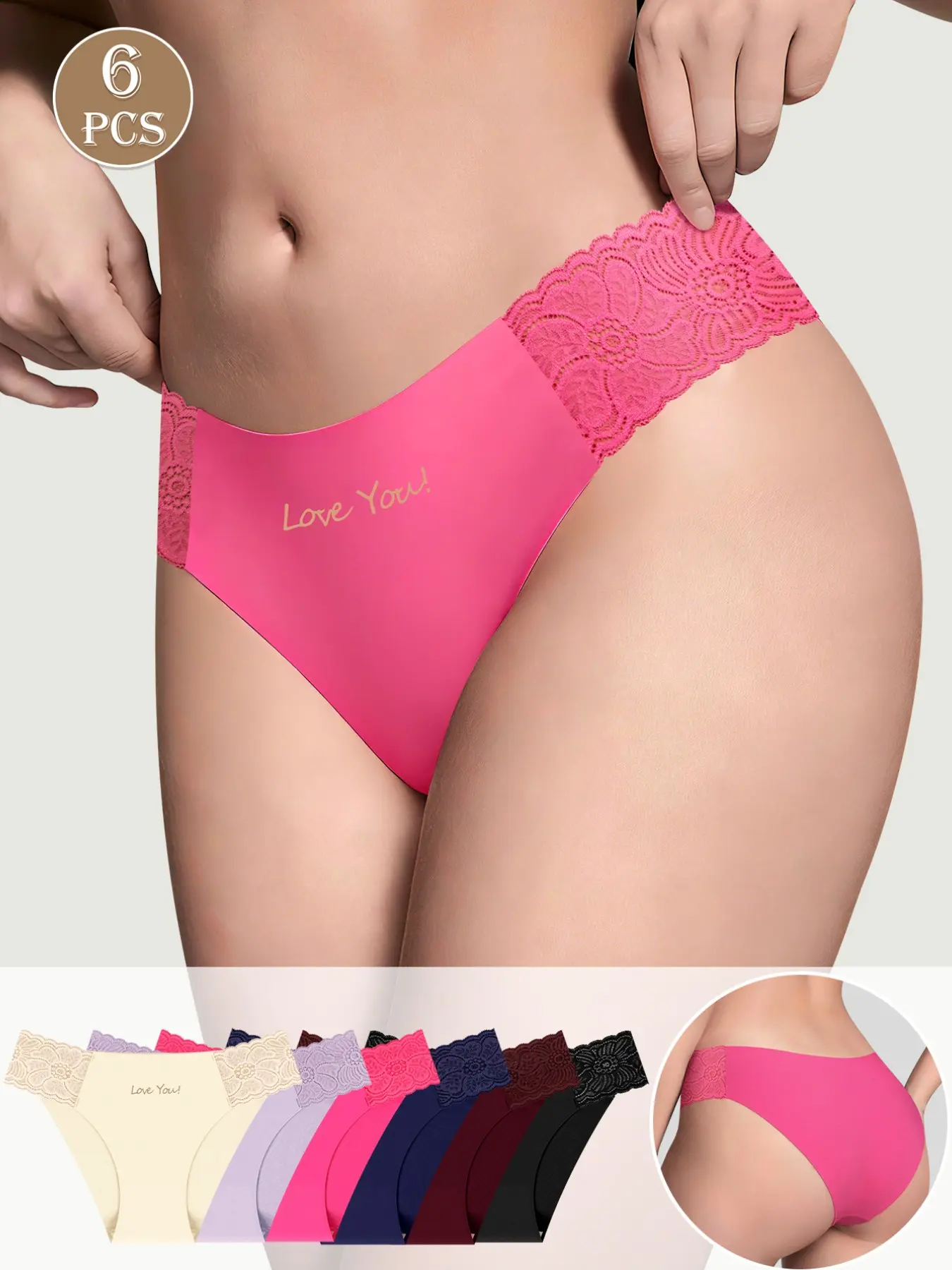 6-Pack Low-Waist Women's Underwear, Soft and Breathable Daily Wear, Seamless Design for Mature Ladies, Comfortable and Stylish