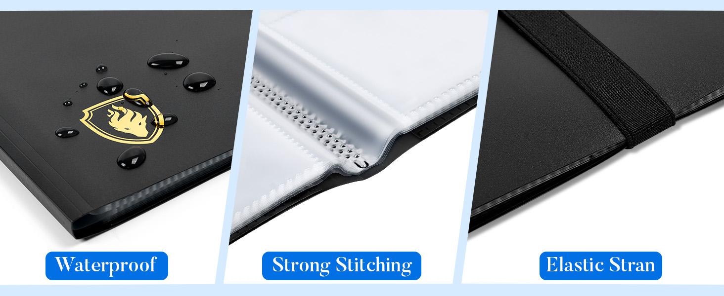 BASIC SUPPLY Basics Card Binder 9 Pocket, 396 Pockets Trading Card Binder, Premium Collector Card Album For Standard Cards, Side Loading Card Collection Folder For MTG, TCG, Game Cards, Sport Cards, Black Rod Sleeves