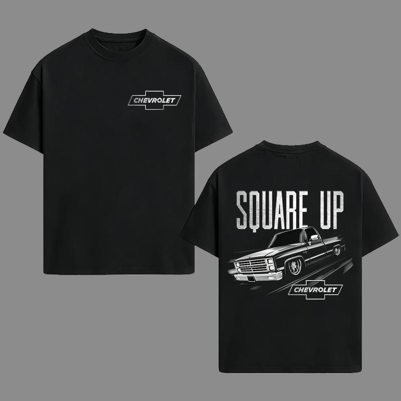 Retro SQUARE UP Squarebody Trucks T-Shirt Truck Lover Chevy Gang Tee Gift For Him Classic Casual Menswear Top, Made In USA.