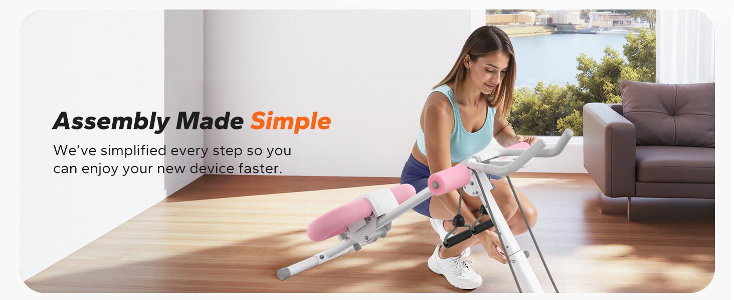 Ab Machine, Ab Workout Equipment, Adjustable Ab Trainer Machine for Abs Workout at Home Gym, Foldable, Knee Protection, Abdominal Trainer for Stomach Workout