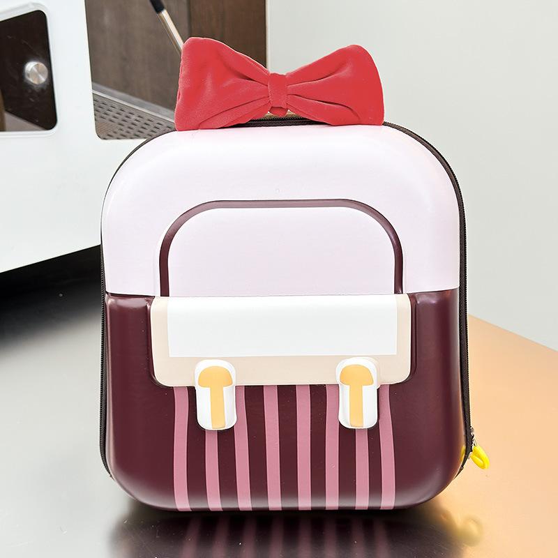 Kindergarten and primary school student backpack with sweet bow, lightweight eggshell double-shoulder bag for boys and girls, new trendy children's backpack