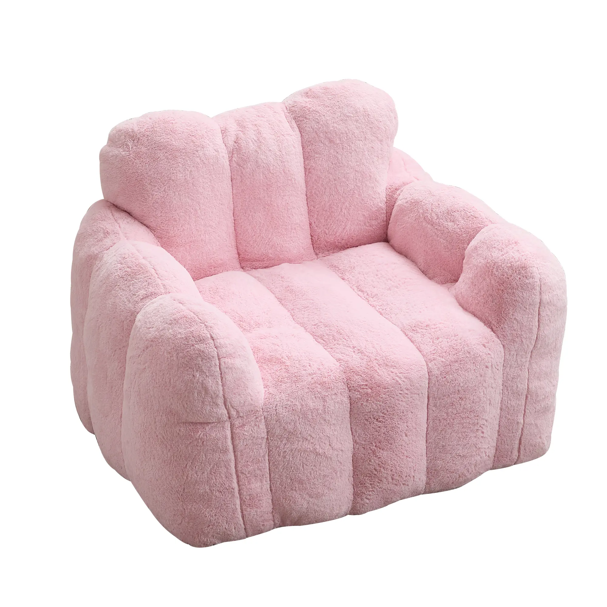 ARCH Adult Bean Bag Sofa with Pull Ring, Compression Foam Filled, Easy Move No Assembly, Living Room Bedroom Relaxation, Pink Lotus Style Comfy Lounger Chair for Indoor Outdoor Use, Living Room Furniture for Apartment, Lounge, Family Room